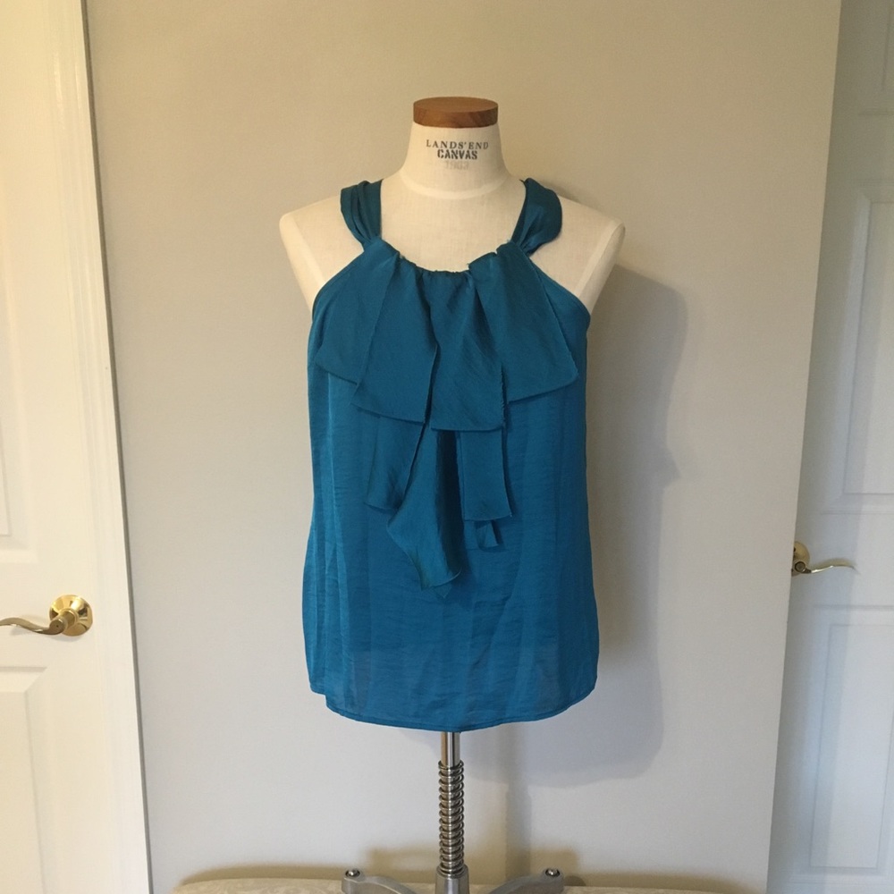 Beautiful turquoise poly sateen tank.
